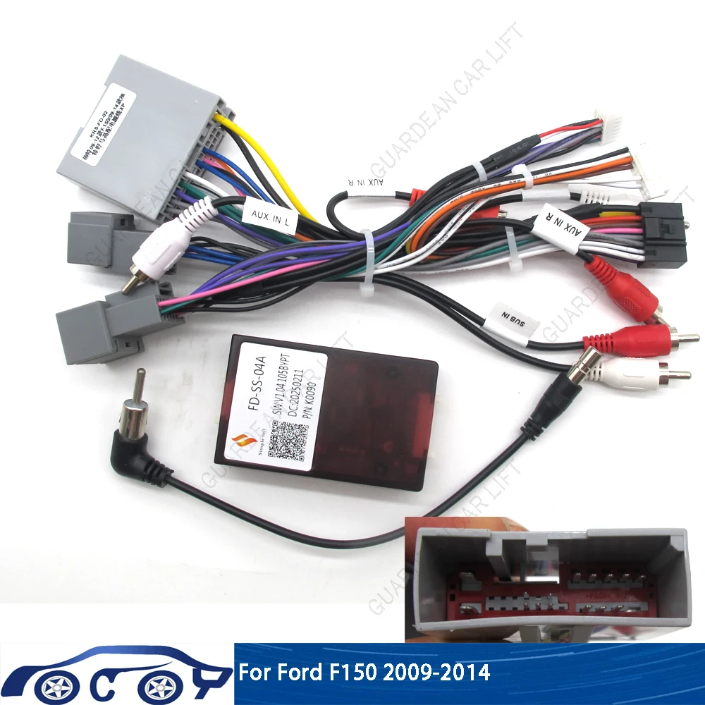 Auto Radio Verdrahtung Kabel Für Ford F150 P415 2008-2014 16Pin Kabelbaum Adapter Mit CANBUS Box 2DIN Kopf einheit Stereo Stecker Android nav Image
