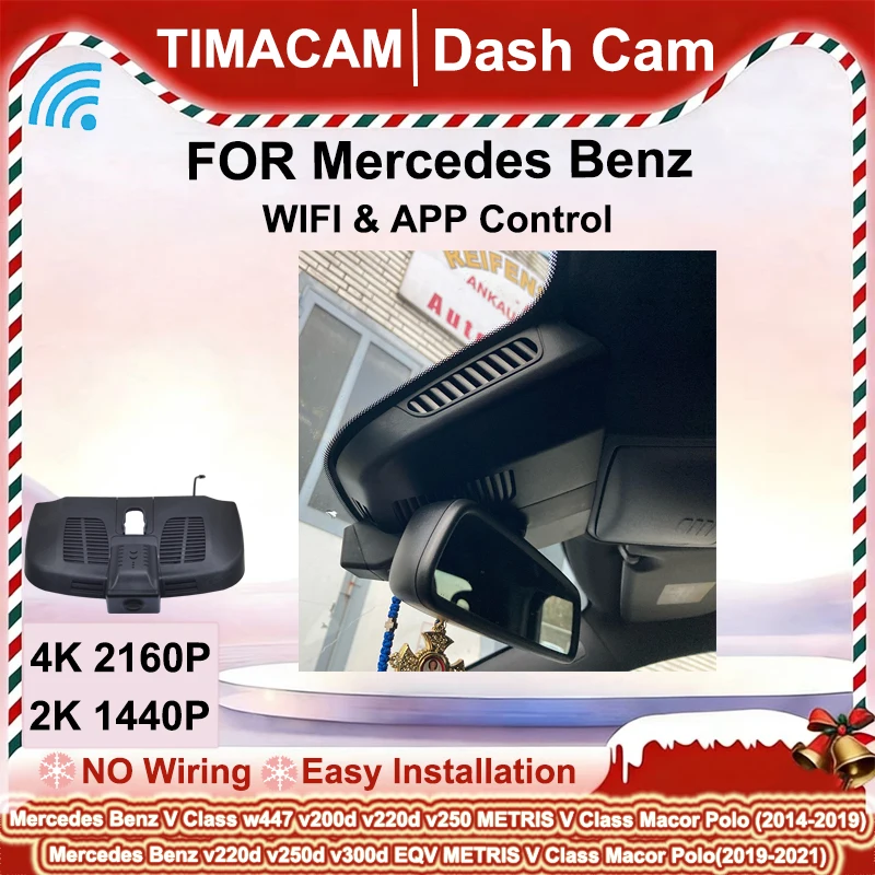 2K 4K Dashcam mit WLAN für Mercedes Benz V-Klasse Vito 116 Marco Polo v300d v200d v220d v250 v250d w447 METRIS EQV 2014-2021 Image