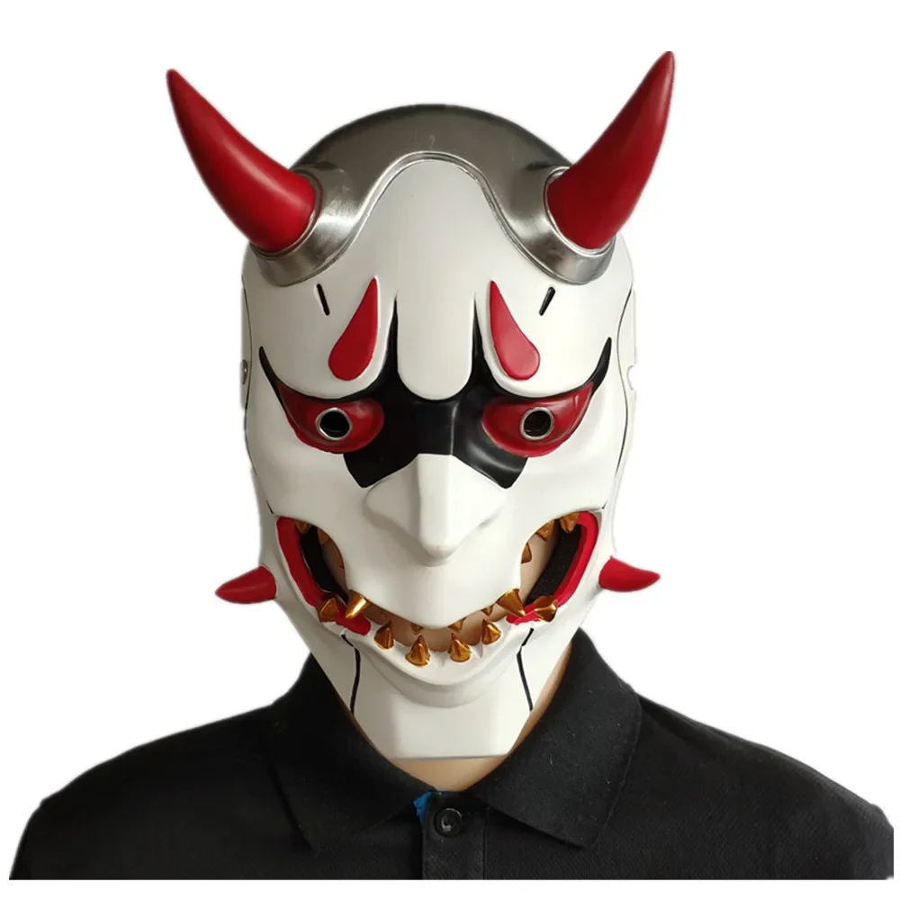 Longhorn Dämon Prajna Maske Böse Geistermaske Cosplay Overwatch Maskerade Masque Halloween Requisiten Geister Gesichtsmaske Peripheriespielzeug Image