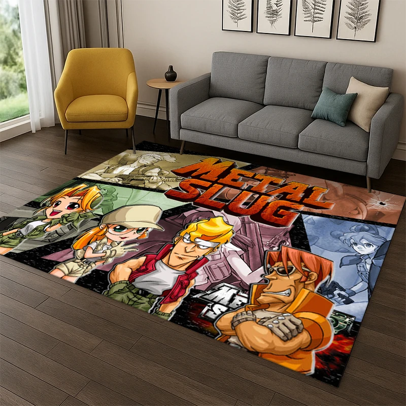 Retro-Spiel Metal Slug Cartoon-Teppich für Spielzimmer, Schlafzimmer, Wohnzimmer, Sofa, Heimdekoration, Kinder-Spielbereich-Teppich, rutschfeste Bodenmatte Image