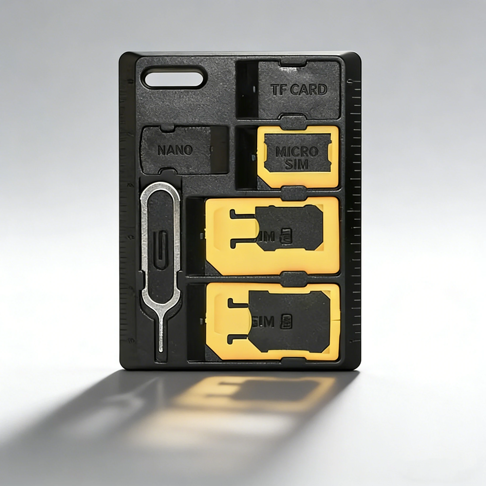 Universelles 4-in-1 SIM-Karten-Adapter-Aufbewahrungsset für Nano-, Micro- und Standard-SIM-Karten sowie Speicherkartenhalter-Lesegerät-Abdeckung Image