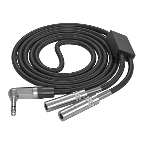 YIGSECU Male 6.35mm to 6.35mm 1/4inch Female Music Y Splitters Cable 2x6.35mm 1/4 to 6.35mm Stereo Music Adapters Cable
