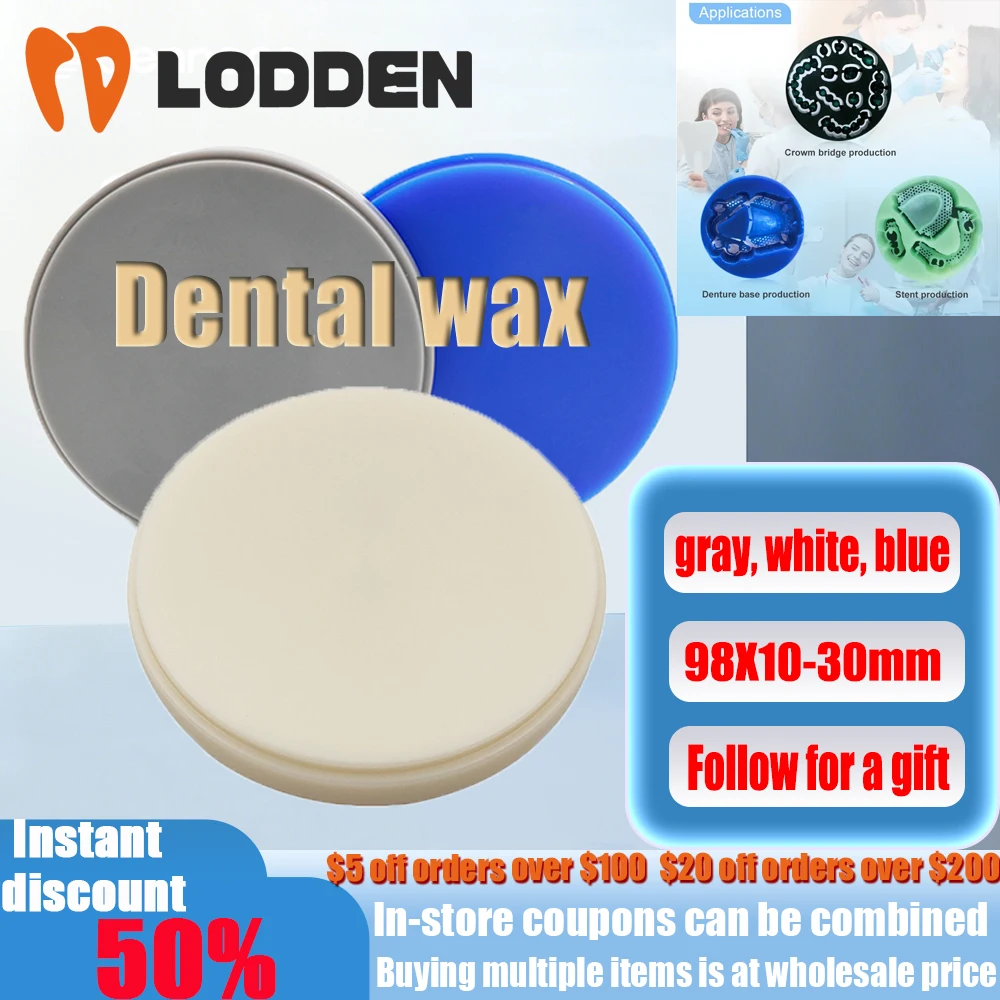 LODDEN-Diques de cire de laboratoire dentaire, 98mm * 10-30mm nuits pour la capture d