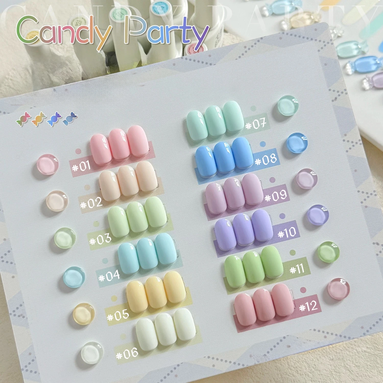 ZH 12ML 12 Farben Neue Sommerfrüchte Gel-Nagellack-Kollektion - Trendige Macaron-Gelb, Lila, Blau, Grün & Rosa, Dopamin-Nagelkunst