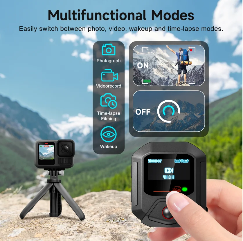 Fernbedienung für GoPro Hero 13, Kabelloser Tragbarer Smart-Controller mit Handschlaufe Kompatibel mit Go Pro 13 12 11 MAX 2 Image