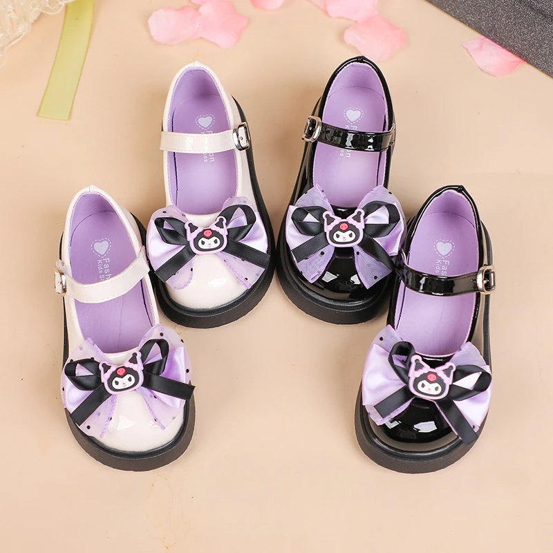 Mädchen-Lederschuhe, Lolita-Prinzessin-Kuromi-Schuhe, Schuhe mit weicher Sohle, Frühling, Herbst, Mädchen, weiß, schwarz, Größe 23–35