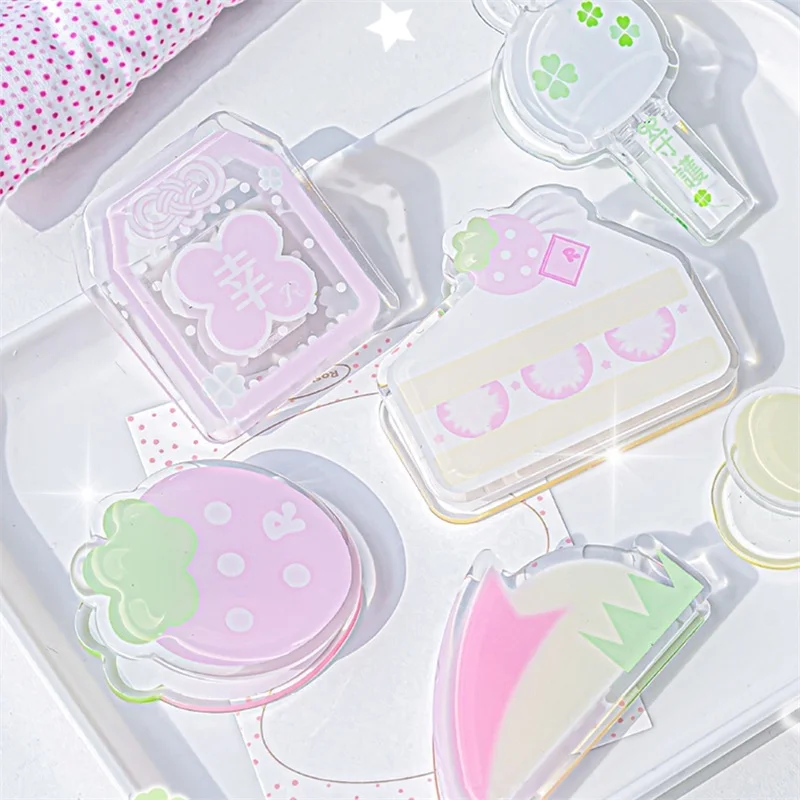 JIAMEI 1 Stück Kawaii Acryl-Buchhalter Lesehilfe Lesezeichen Büro-Aktenhalter Quittungsordner Niedliches Büromaterial Image