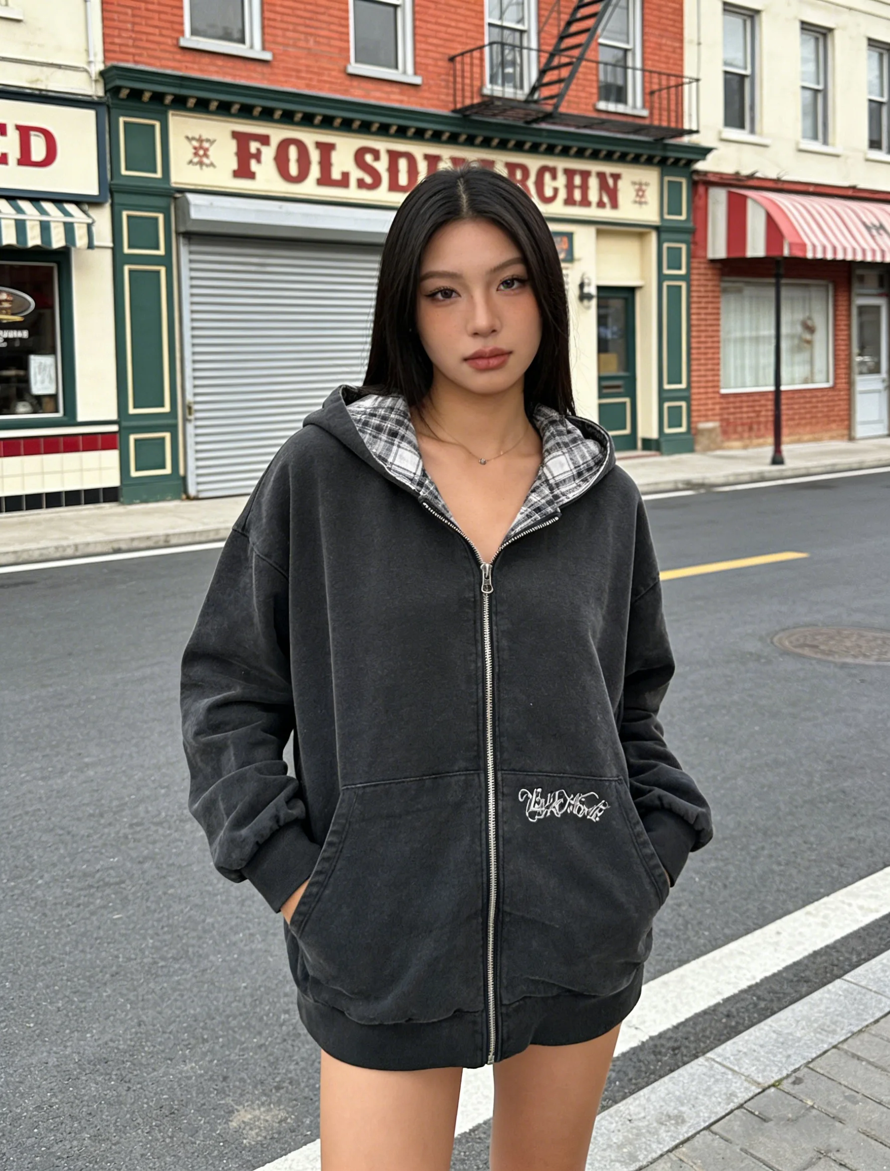 Europäischer und amerikanischer Heavyweight-Hoodie im neuen Frühjahr 2026, doppelseitig tragbar, Unisex, Street-Casual-Stil. Image