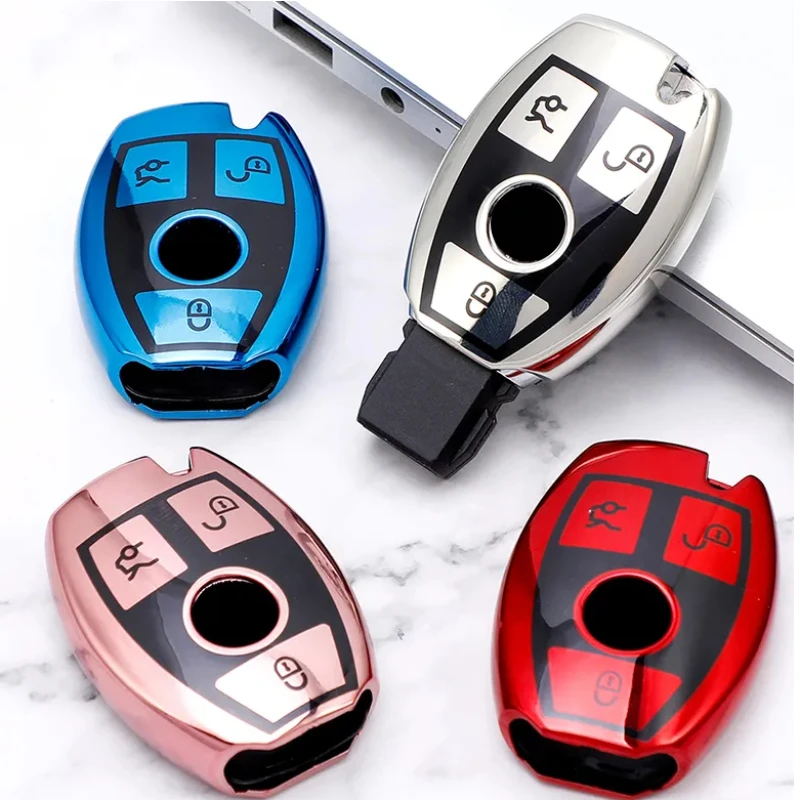 Custodia morbida per chiave telecomando per auto in TPU per Mercedes Benz Classe ABGR GLA GLK W176 W204 W251 W463 Accessori Portachiavi