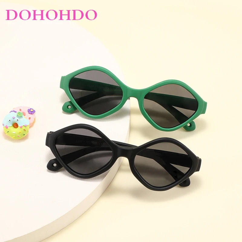 DOHOHDO 0-3 anni rombo TR90 occhiali da sole polarizzati per bambini occhiali da sole per bambini occhiali da sole flessibili in Silicone per ragazzi e ragazze occhiali UV400