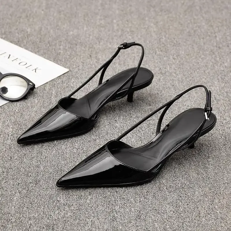 2023 neue frauen High Heels Slingback Kleid Schuhe Frauen Sexy Flache Pumpen Luxus Braut Hochzeit Party Schuh Punkt Damen sandalen