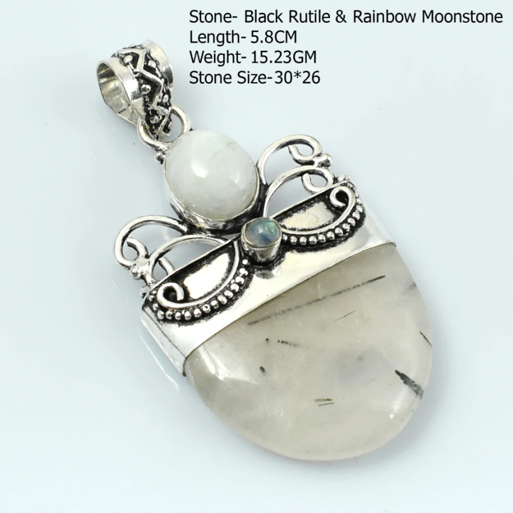 Echter Jasper Blaco Rutil Rubin Zoisit Labradorit Anhänger Damenschmuck Geschenk Image