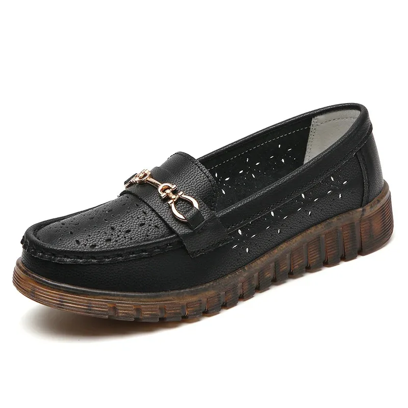 NEUE Damen-Lederschuhe, neue Freizeit-Sportschuhe, leicht, atmungsaktiv, rutschfest, für Frühling und Sommer, große Größe, Einzelschuhe, Loafer, Damenschuhe