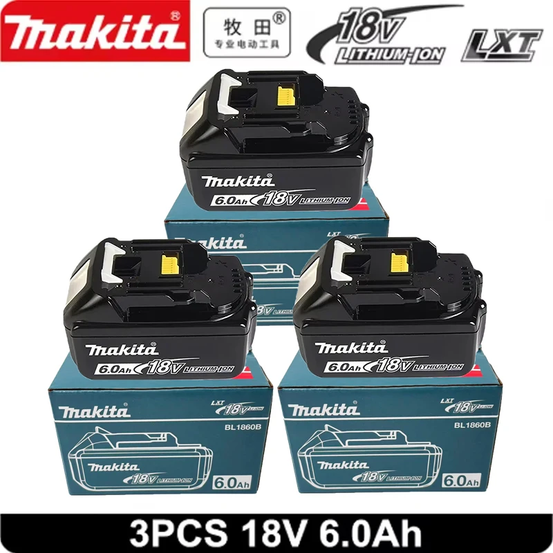 100% Original Makita 6Ah für Makita 18V Akku BL1860B BL1840 BL1830B BL1850B BL1850 BL1860 BL1815 Ersatz-Lithium-Akku Image