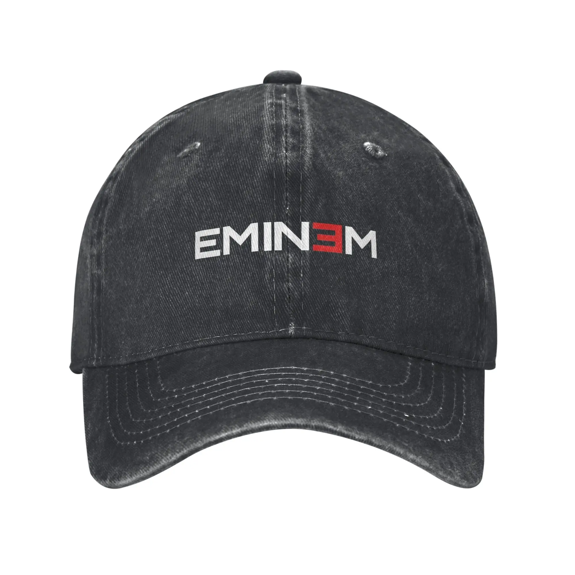 Eminem Merch Baseballkappe Vintage Gewaschene Baumwoll-Denim Snapback-Kappe Retro Trucker-Mütze Unisex Verstellbare Sonnenblende Image
