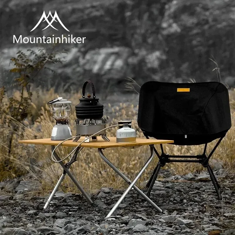MOUNTAINHIKER 2/3 Bambus-Klapptisch für Outdoor-Camping, tragbarer, schnell verstaubarer Klapptisch, Esstisch für den Außenbereich, Picknick-BBQ-Tisch