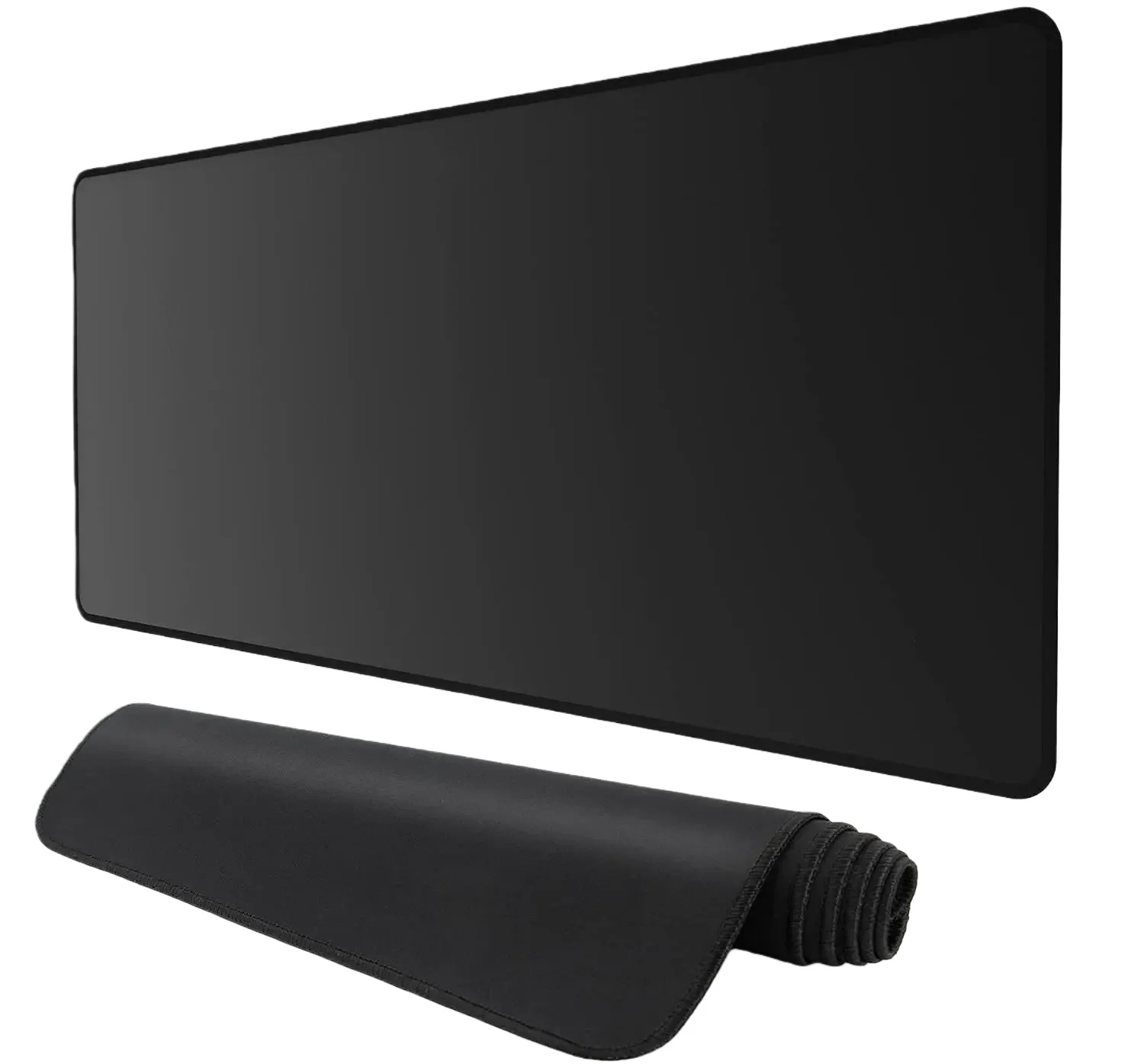 Rein schwarzes Mauspad für Laptop, Schreibtisch, rutschfest, für Desktop-Gaming, großes Mauspad, rutschfestes Mauspad, Computer-Schreibtischunterlage, Tastaturunterlage