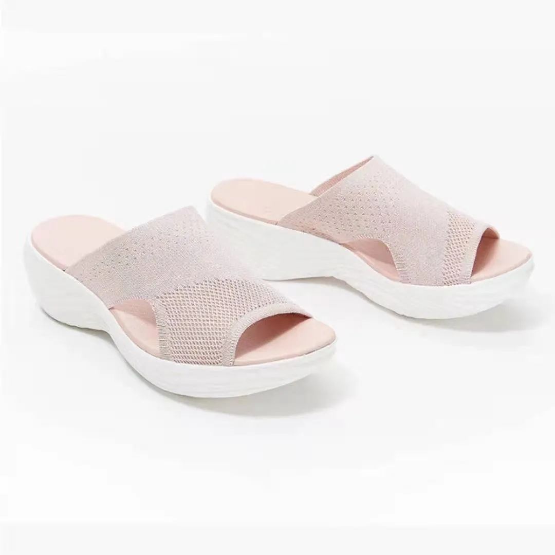 Damenschuhe Sommer 2022 plus Größe Keil Plattform Sandalen weichen Boden Strand Muje Damen Outdoor Licht geschlossen Zehen flache Hausschuhe Image