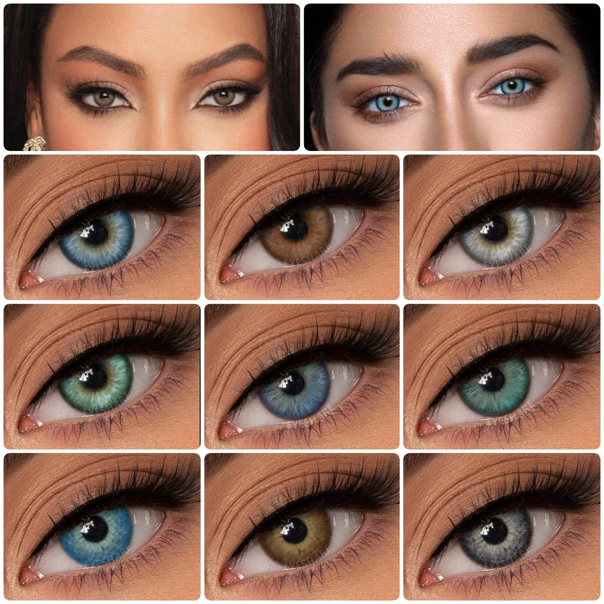 AMARA 1 Paar NEUE farbige Pupillen-Make-up-Kontaktlinsen in grüner Farbe Schönheit Frauen farbige Schüler Kosmetik Braune natürliche Pupillen