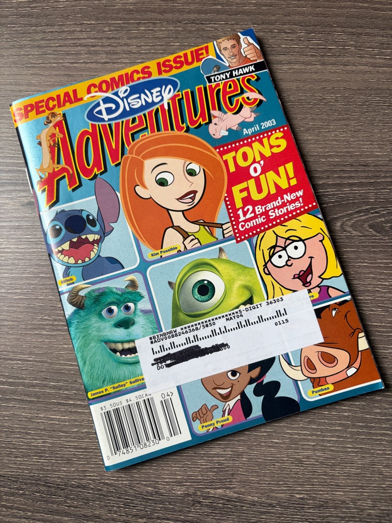 Disney Other | $10 Disney Adventures Magazine April 2003 | Color: Red | Size: Os