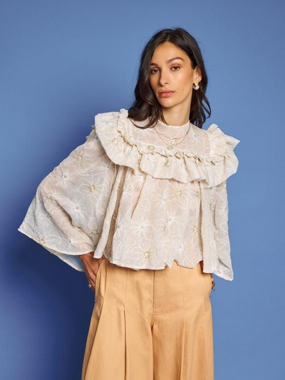 Dream Faye Embroidered Blouse - Blue - Sister Jane Tops