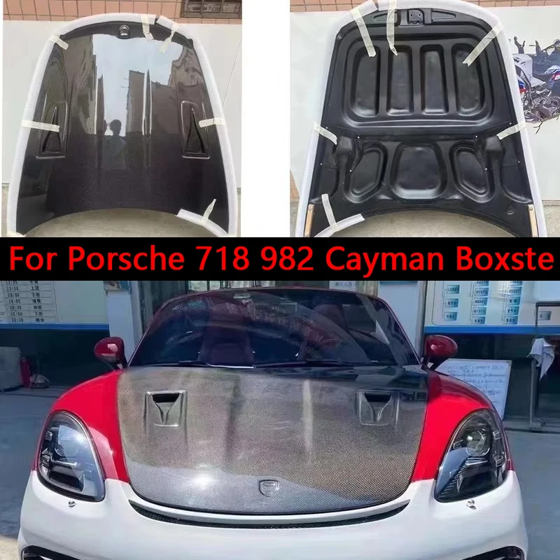 Per Porsche 718 982 Cayman Boxster GT4 RS: Cofano Motore in Fibra di Carbonio Stile GT4 RS, Copertura Cofano, Kit Carrozzeria