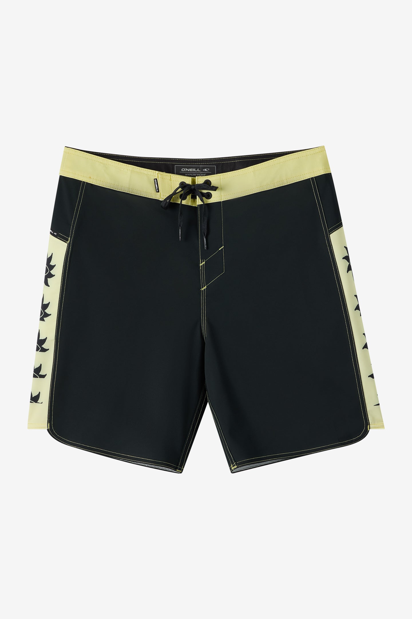 O'Neill Men's Hyperfreak Tech Panel 18"" Board Shorts in Citron, Size 36, Elastane/Polyester