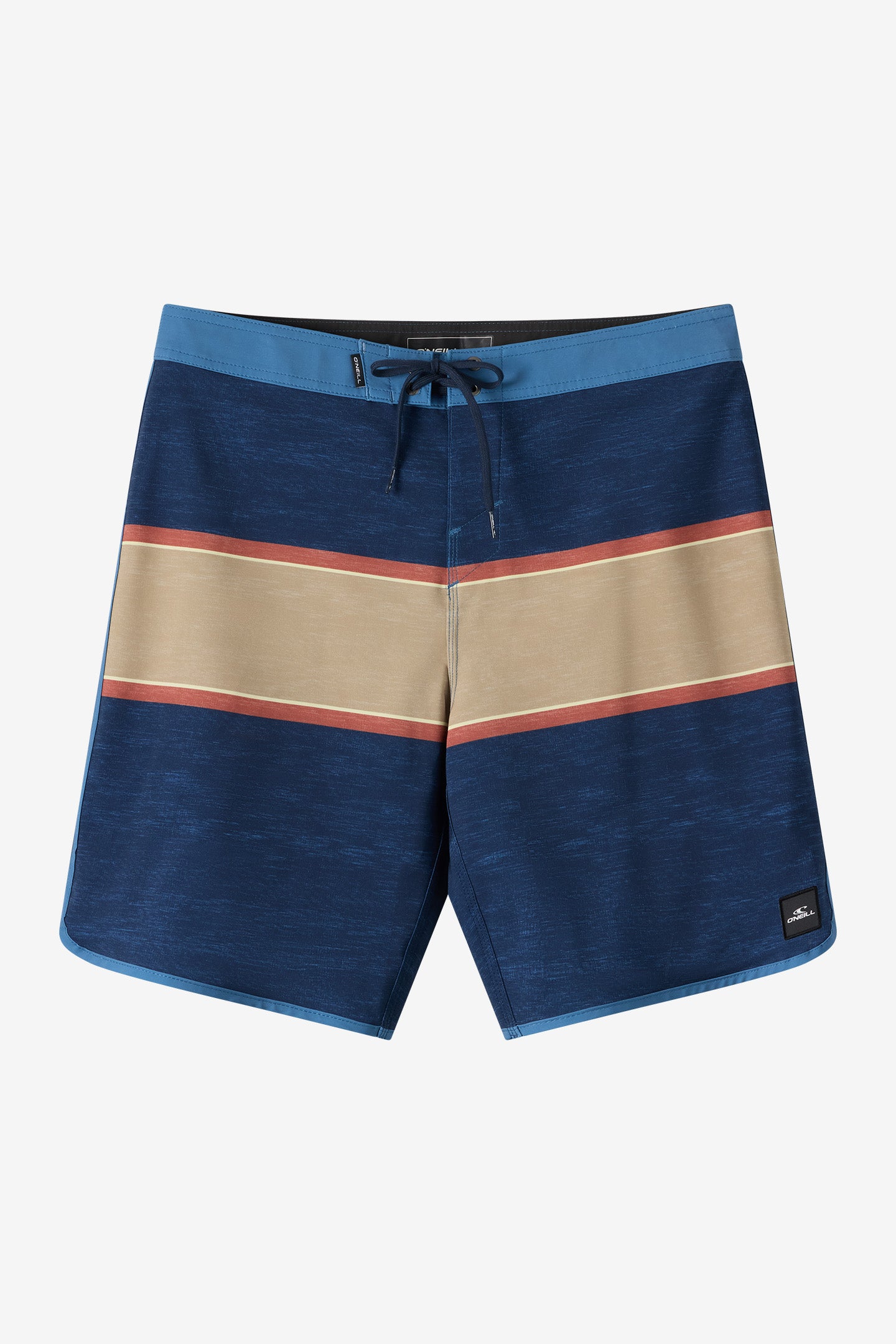 O'Neill Men's Lennox Scallop 19"" Board Shorts in Navy, Size 34, Elastane/Polyester