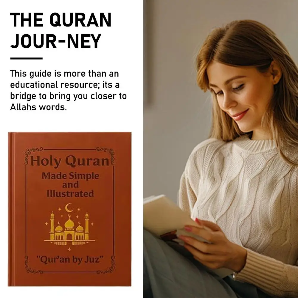 Lehrbuch zum Heiligen Koran für Anfänger, Studenten und Erwachsene, islamisches Buch, farbenfrohe, bemalte Muster, Druck des Heiligen Korans, illustriertes Buch