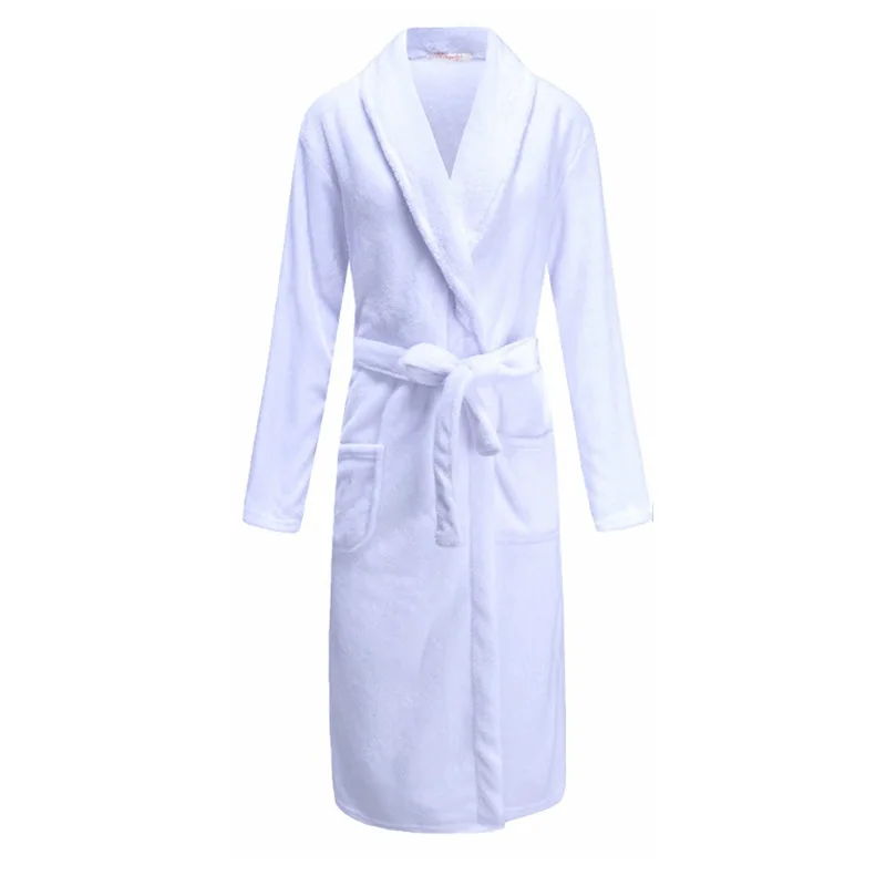 Unisex-Kimono-Morgenmantel, Baumwoll-Frottee-Bademantel für Männer/Frauen, Wasseraufnahme-Nachtwäsche, ideal für den Einsatz im Hotel und zum Schwimmen Image