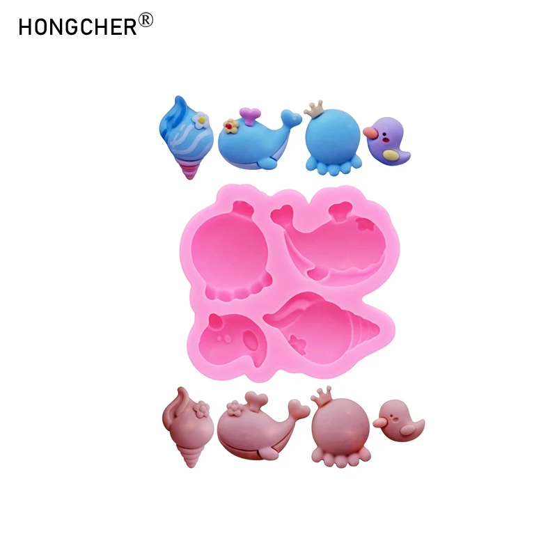 Ozean-Serie Muschelschalen-Silikonform DIY-Zubehör für Dekorative Elemente für Schuhe, Kleidung, Taschen & Handyhüllen