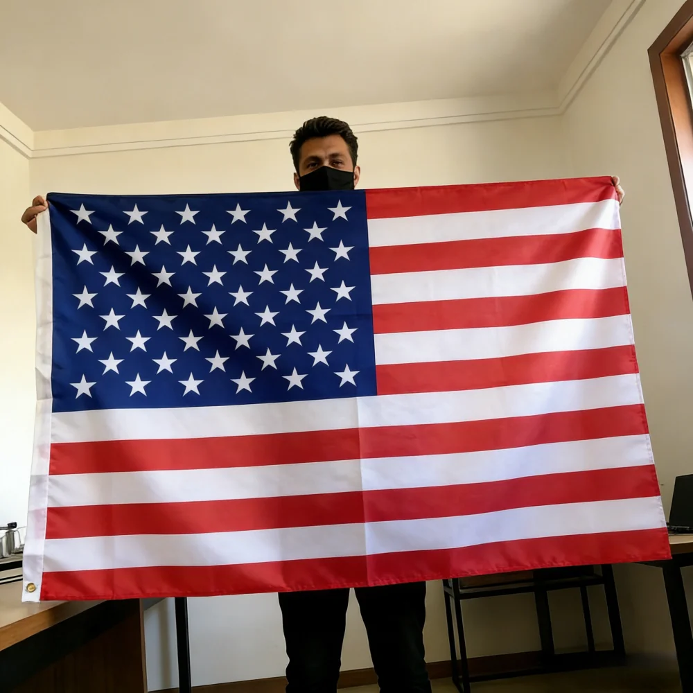 150x90cm US-Banner Hochwertige doppelseitig bedruckte Polyester-amerikanische Flagge mit Ösen USA-Flagge Image