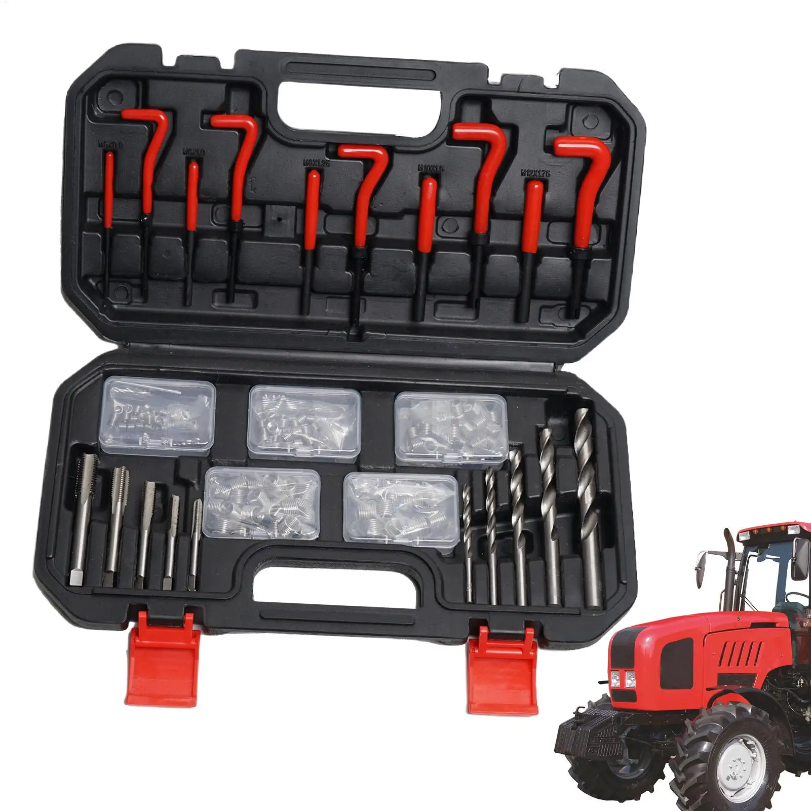 131-teiliges Gewindereparatur-Werkzeugset für Auto-Motorblock-Schadensreparatur M5 M6 M8 M10 M12 Motor-Gewindereparaturwerkzeug für Autoreparatur Image