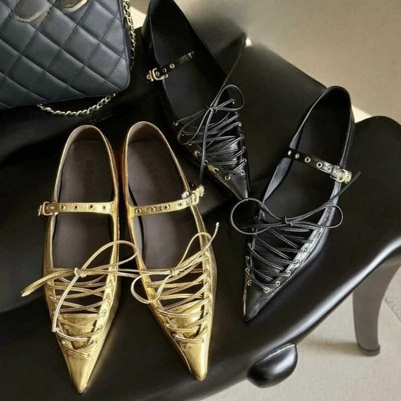 2025, frühjahr Neue Marke Frauen Flache Schuhe Fashion Lace Up Damen Elegante Kleid Boot Schuhe Flache Ferse Casual Einzelnen Schuhe