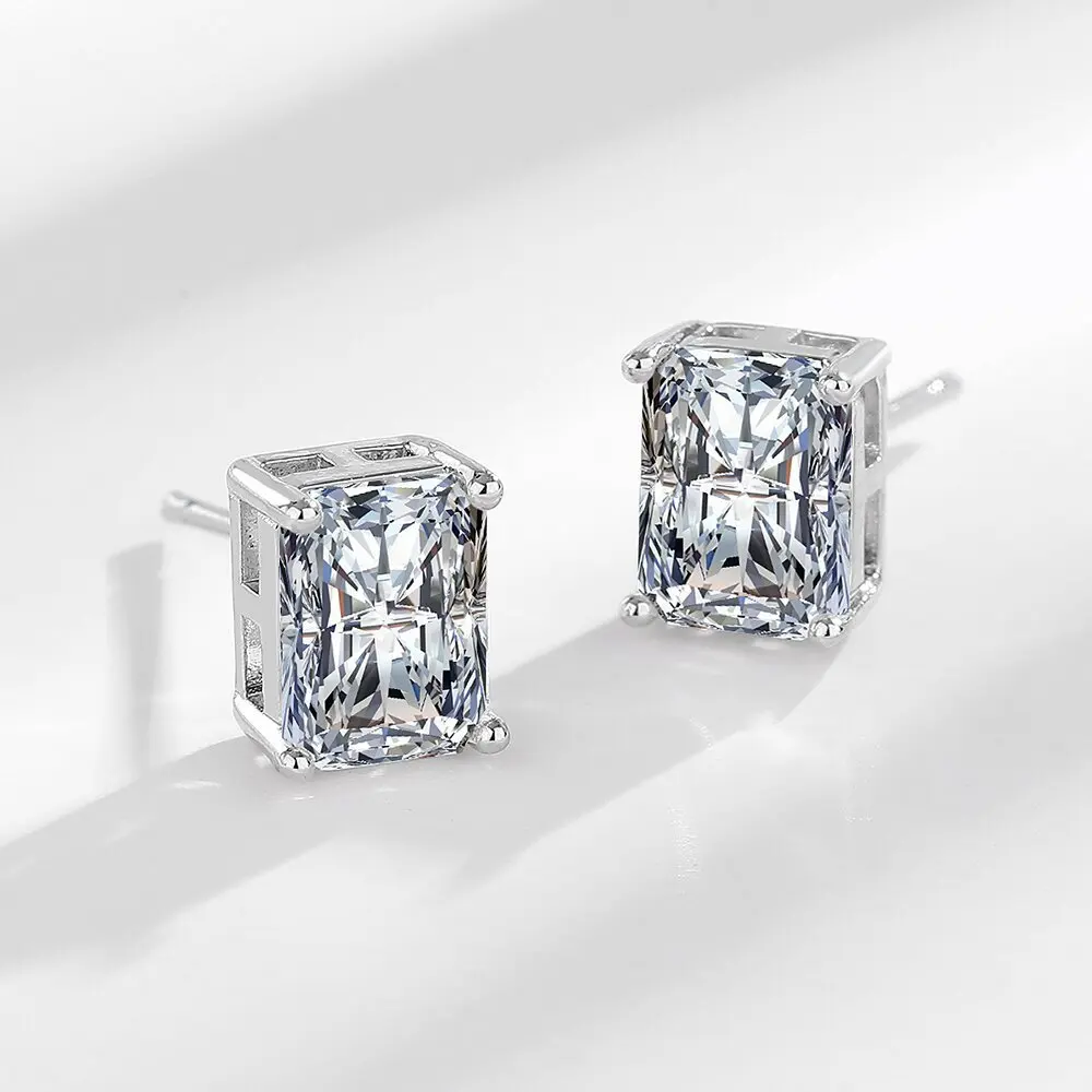 Ohrringe aus 925er-Sterlingsilber mit Zirkonia-Kristallen für Damen, klassische geometrische Ohrringe mit gedrehten Linien, vielseitiger Partyschmuck Image