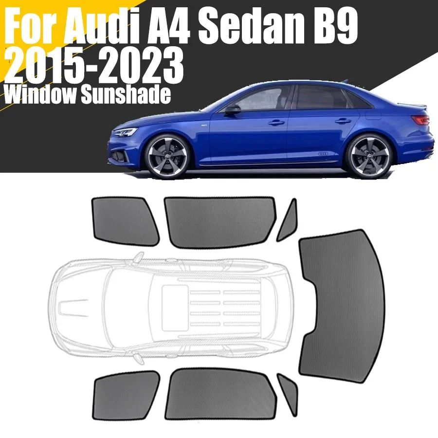 Benutzer definierte magnetische Aut ofens ter Sonnenschutz für Audi A4 Limousine B9 2014-2016 Vorhang Mesh Front Windschutz scheibe Rahmen Vorhang Image