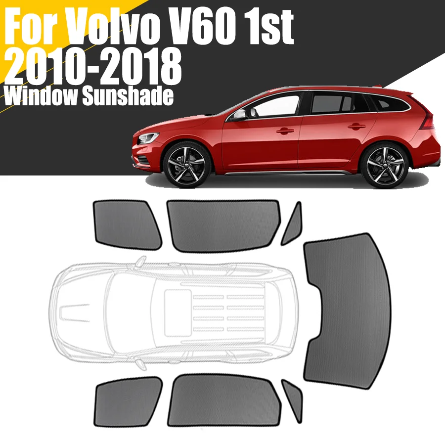 Benutzer definierte magnetische Aut ofens ter Sonnenschutz für Volvo V60 1. 2011-2018 Vorhang Mesh Frontscheibe 2012 2013 2014 2015 2016 2017 Image