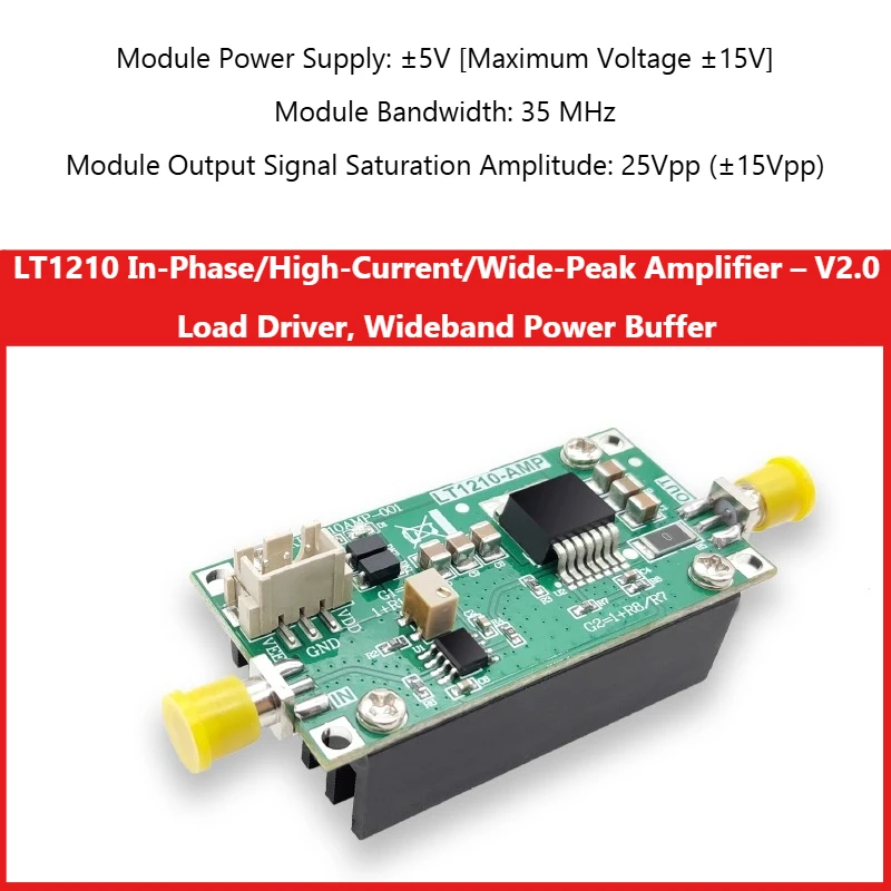LT1210 Verstärkermodul, Treiberverstärker V2.0-Version, piezoelektrischer Keramiktreiber, Hochstrompuffer KDT1210AMP-001 Image