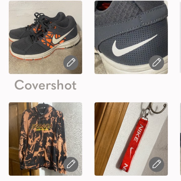 Nike Shoes | Euc Nike Air Orange/Gray 8.5+Nike Hoodie Sz L+Swoosh Keychain | Color: Gray/Orange | Size: 8.5