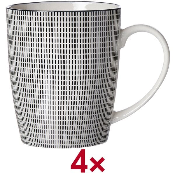 Ritzenhoff & Breker Kaffeebecher-Set »Takeo Stripes« 350 ml 4 Stück weiß, 15 cm