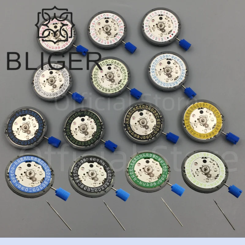 BLIGER GMT NH34-Uhrwerk mit Schwarz, Rot, Poker, Blau, Grün, Gold, Datumsrad, Kalender, 24 Juwelen, hochpräzises Reparaturwerkzeug für Uhren Image