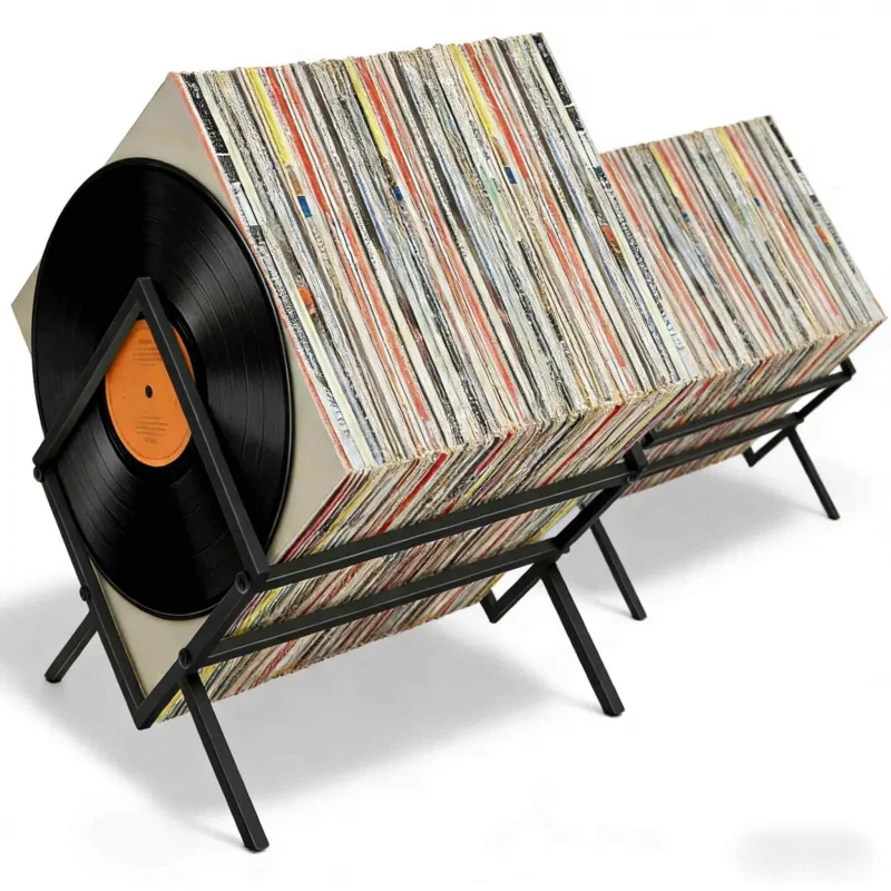 Vinyl-Plattenspieler CD Mehrstöckiges Großraum-Aufbewahrungsregal 80L Album-Organizer für Zuhause Schlafzimmer Wohnzimmer CD-Regal Image