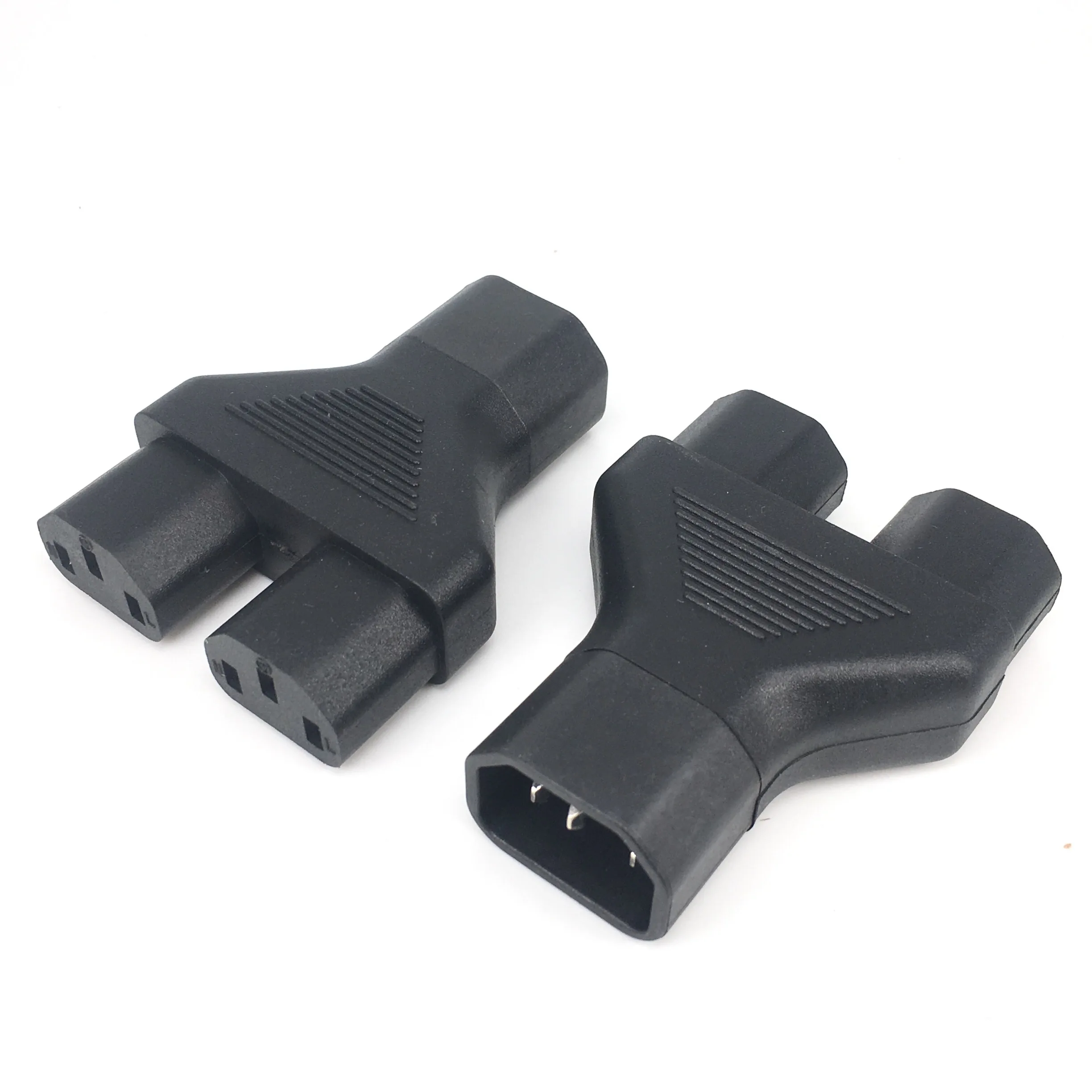 Bolantedz 1 Stück IEC 320 C14 Stecker auf 2xC13 Buchse Y-Splitter-Adapter C14 auf ZWEI C13, IEC 320 C14 auf Dual C13 AC-Stecker-KONVERTER Image