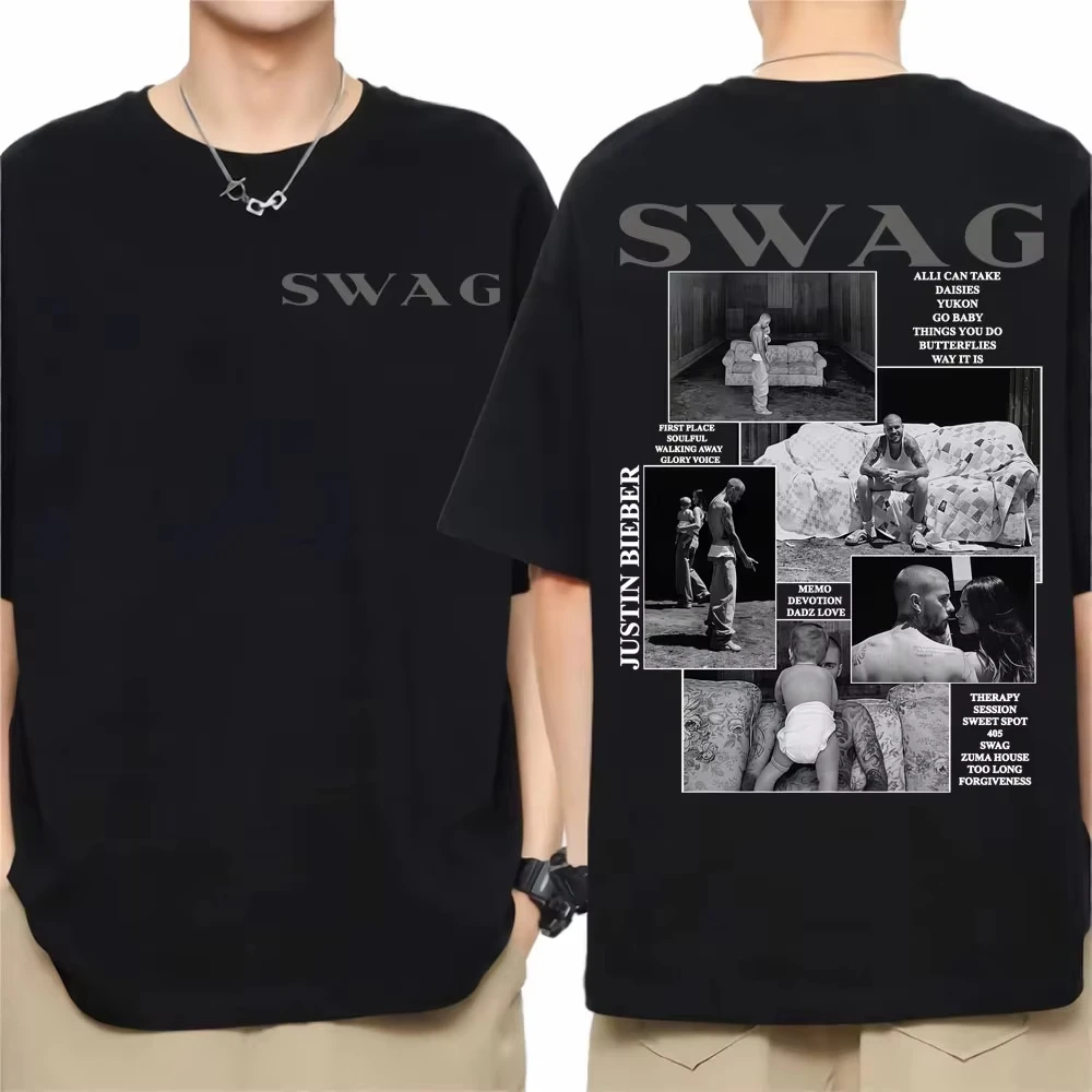Justin Bieber 2026 Neues Album Tour Merch T-Shirts Herrenkleidung Hip-Hop Hochwertige T-Shirts Damen Oversized T-Shirt Streetwear