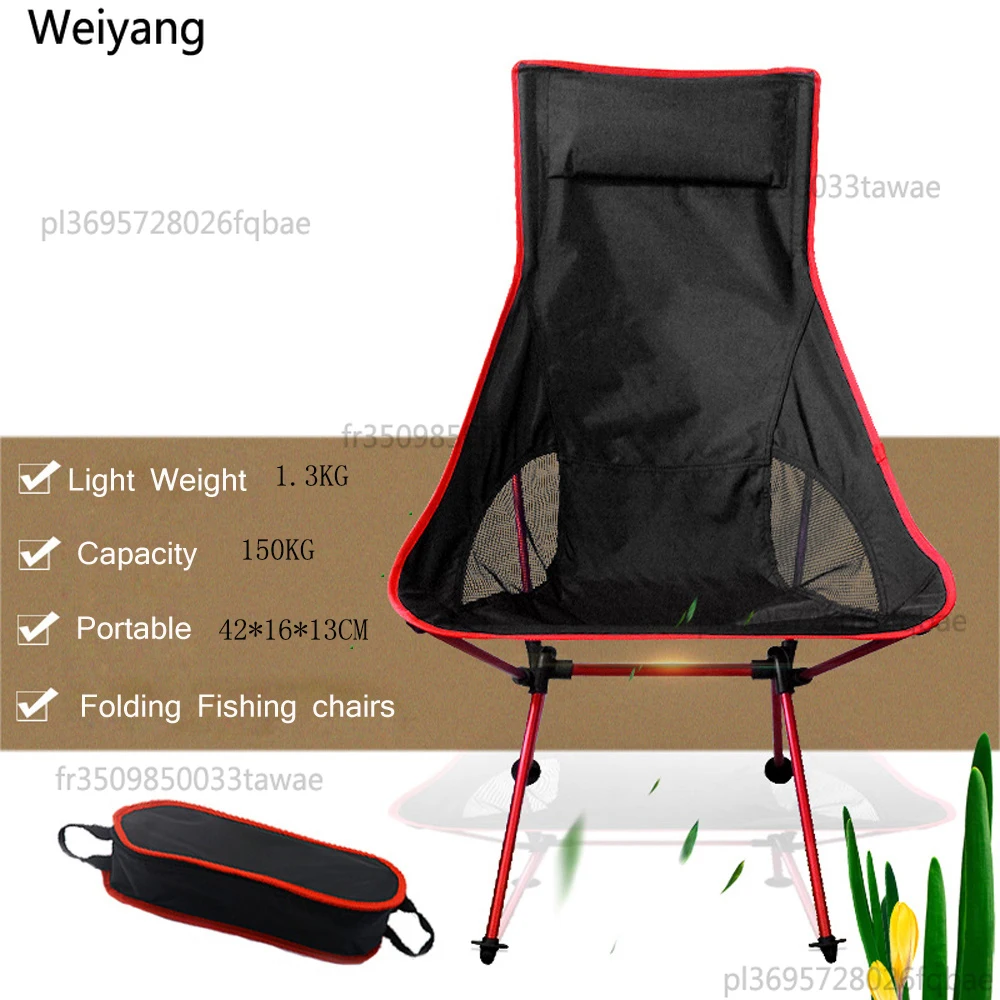 Tragbarer Klappstuhl für Angeln, Camping, BBQ, Faltbarer Erweiterter Wandersitz, Ultraleichter Gartenstuhl mit Fußabdeckung