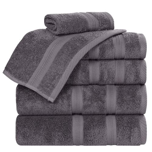 Smart Dry Zero Twist Bath Towel Set Six Piece Set, Six Piece Set, Gray