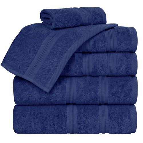 Smart Dry Zero Twist Bath Towel Set Six Piece Set, Six Piece Set, Navy