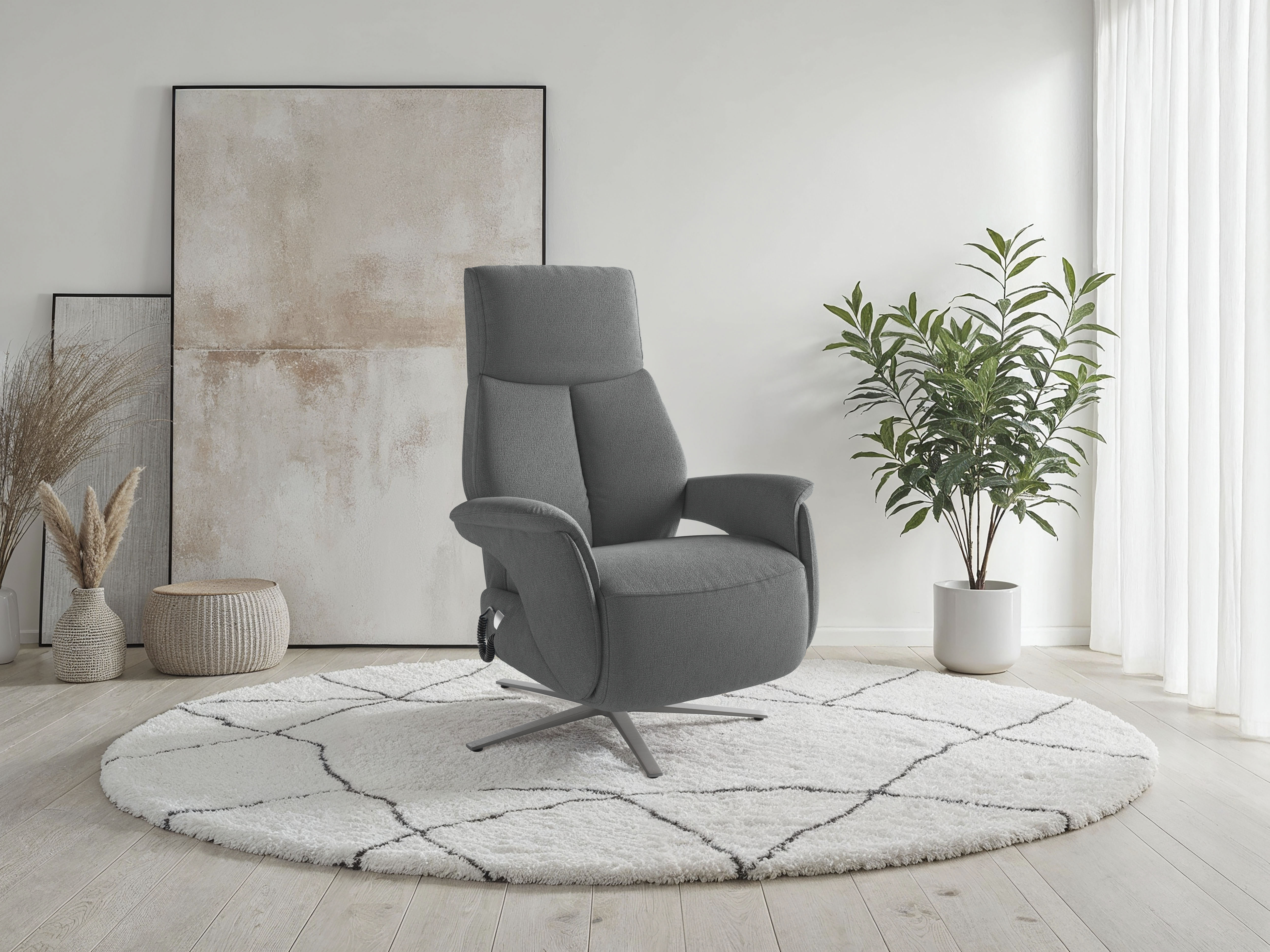 TV-Sessel SIT & MORE "TV Lazy", grau, B:75cm H:110cm T:85cm, 98% Polyester 2% Polyamid, Sessel, mit Herz-Waage-Positon und 3 Motoren Image