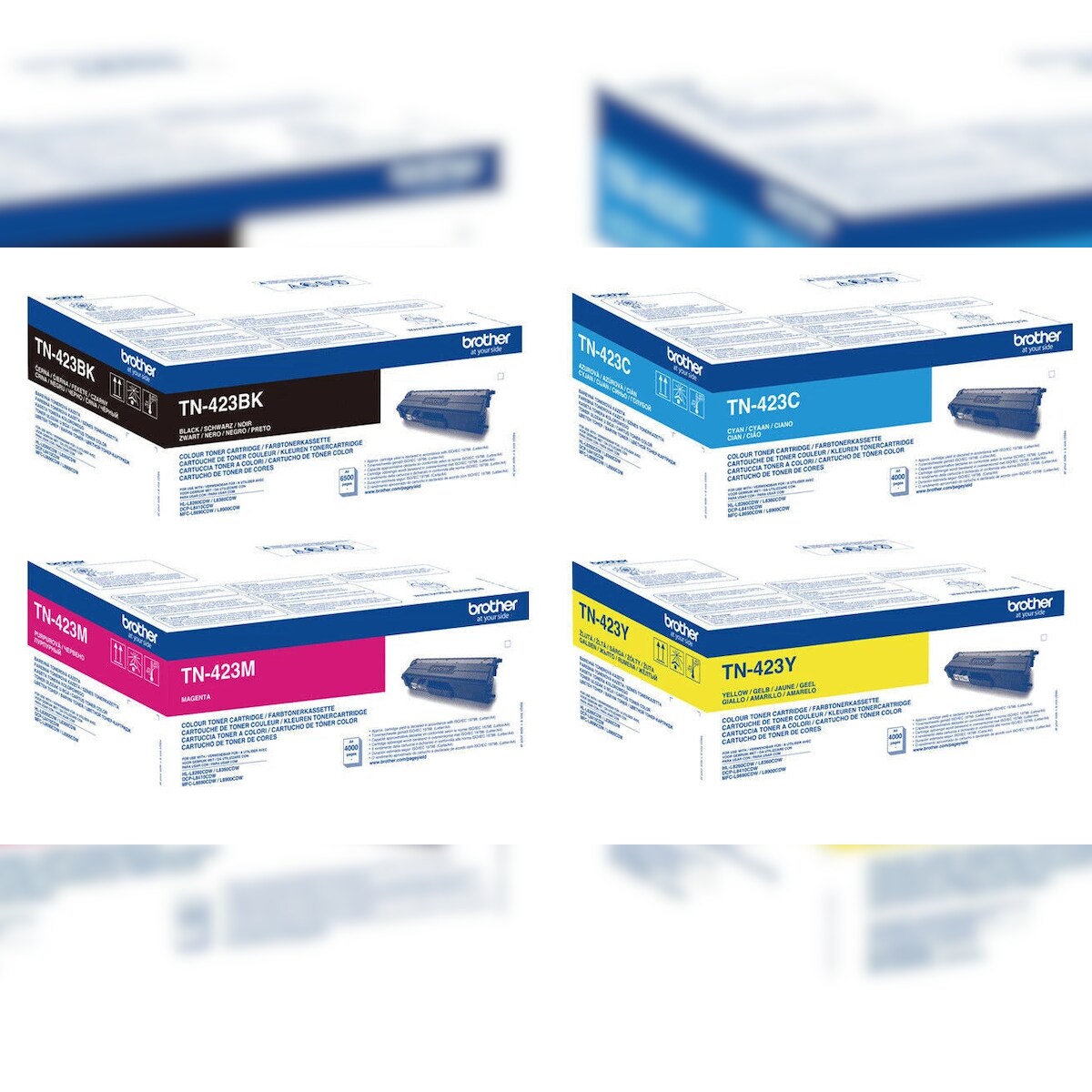 Brother TN-423 4er Multipack Original Toner TN423 , cyan, magenta, gelb, schwarz Image