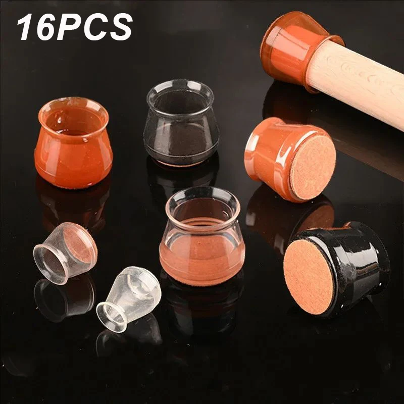 16 Stück Silikon Stuhlbeinkappen rutschfeste runde Füße Schutzpolster Home Decor Tischdecken Möbel Nivellierfüße Sockenstopfen Abdeckung Image
